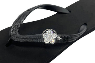 Black Popit flip flop for Woman popit Sandal with Changeable Charm