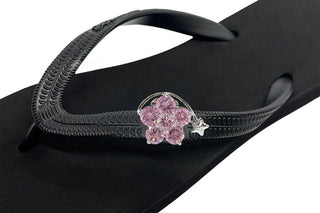 Black Popit flip flop for Woman popit Sandal with Changeable Charm