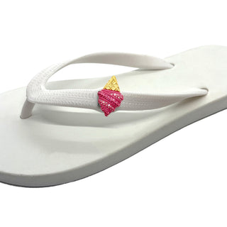 White Popit Flip Flop for woman with Changeable Charm