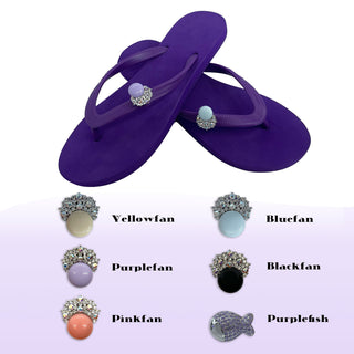 Fan/Fish-Jewelry-grade Changeable Charms for Summer Flip Flops/Bags/Wallet-