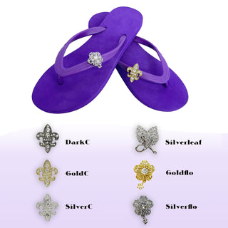 DarkC/Silverleaf/Goldflo-Jewelry-grade Changeable Charms for Summer Flip Flops/Bags/Wallet