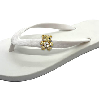 White Popit Flip Flop for woman with Changeable Charm