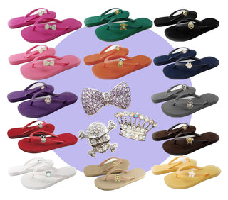 White Popit Flip Flop for woman with Changeable Charm