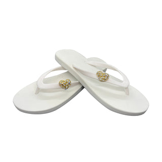 White Popit Flip Flop for woman with Changeable Charm