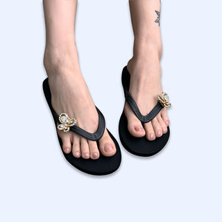 Black Popit Flip Flop for Woman popit sandal with Changeable Charm
