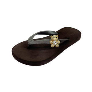 Brown Popit Flip Flop kids Sandal with Changeable Charm