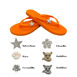 Paw/Fox/ClearFlower-Jewelry-grade Changeable Charms for Summer Flip Flops/Bags/Wallet-